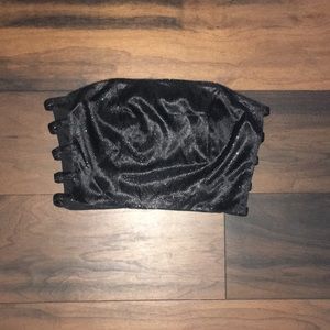 Black sparkle bandeau top